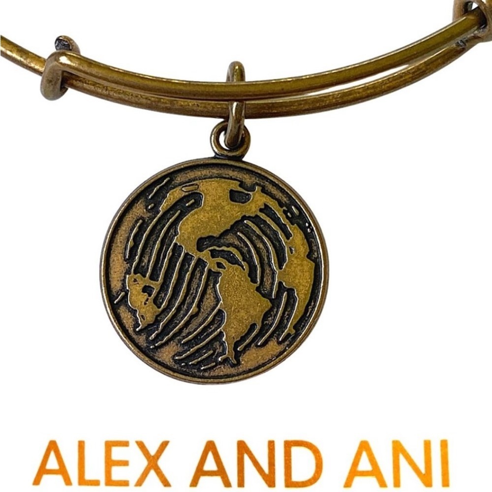 Alex‎ and Ani Rafaellian gold world expandable bangle bracelet